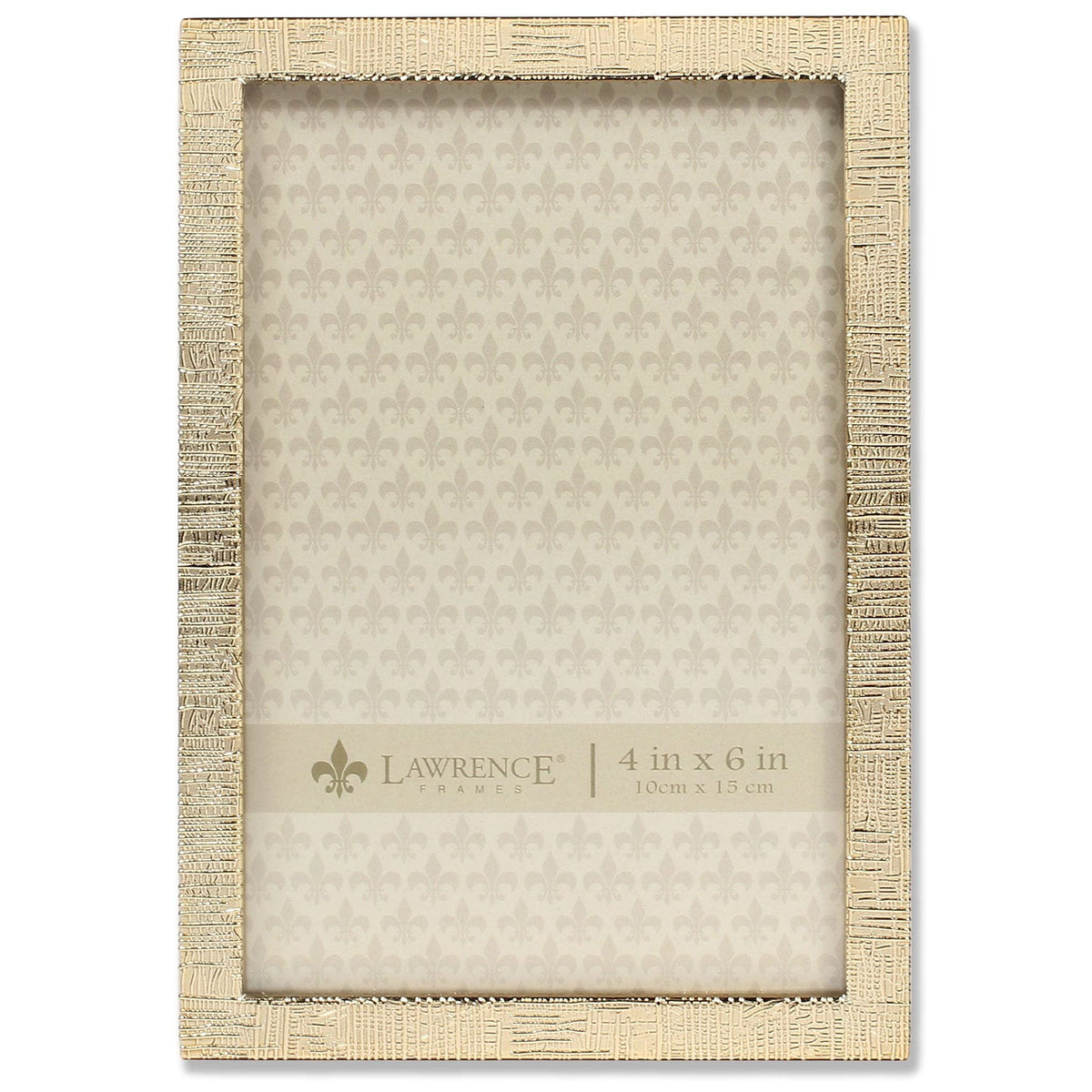 Lawrence Frames 4x6 Gold Metal Picture with Linen Pattern
