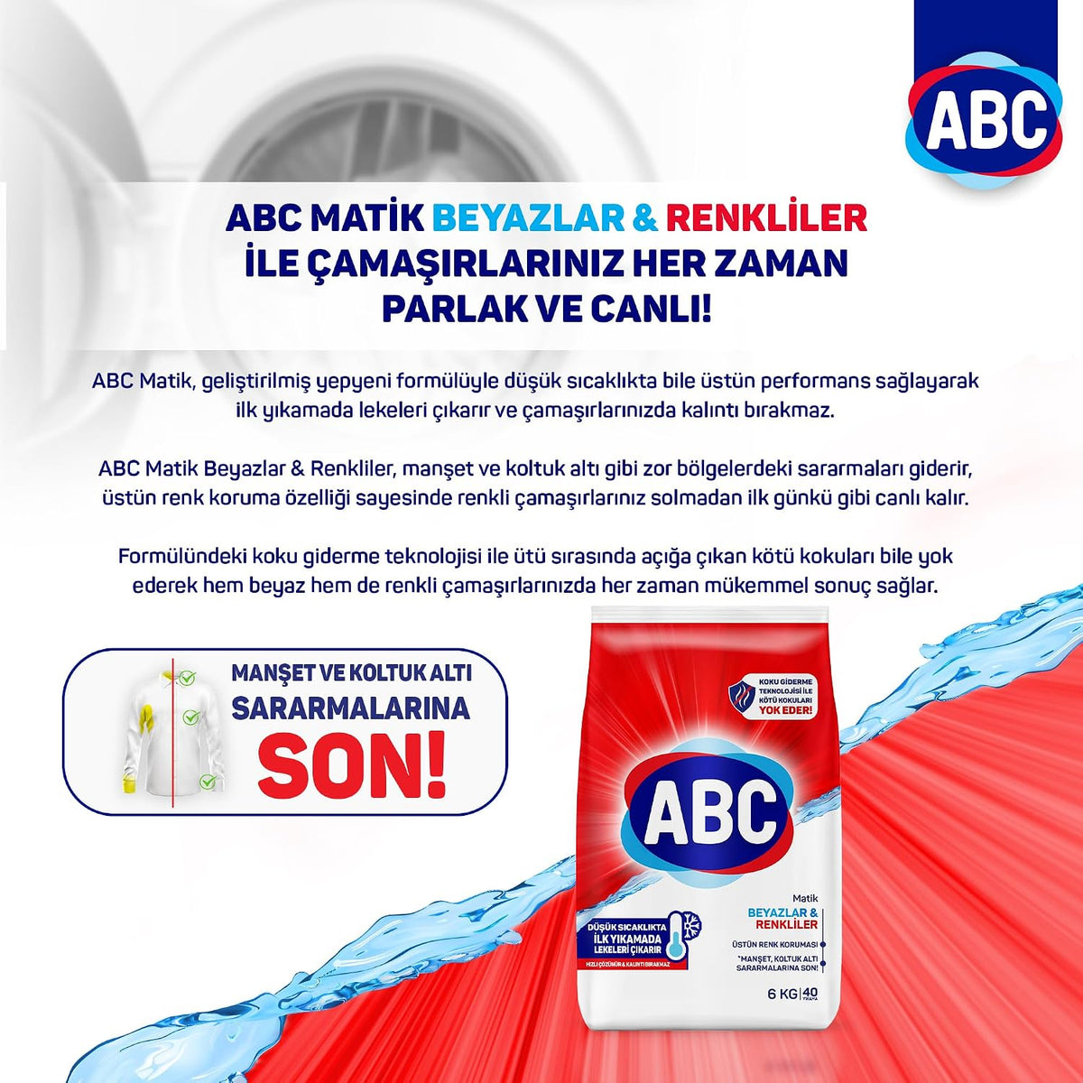 ABC DETERJAN Matik Beyazlar & Renkliler 6 Kg