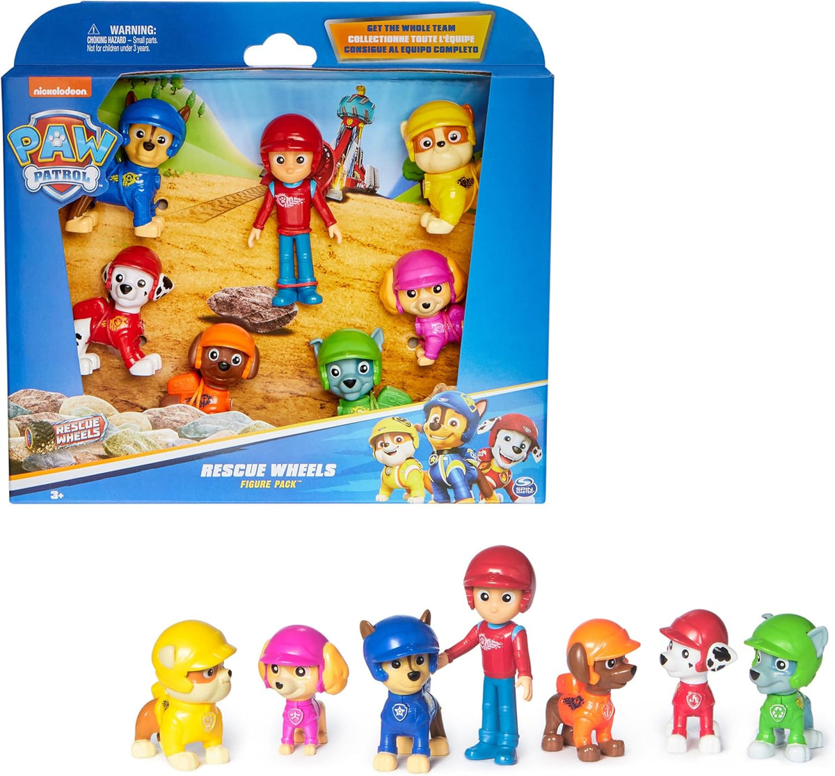 PAW PATROL Rescue Wheels - köpek figürleri hediye seti, koleksiyon için 7 oyun figürü, 3 yaşından büyük çocuklar için oyuncak