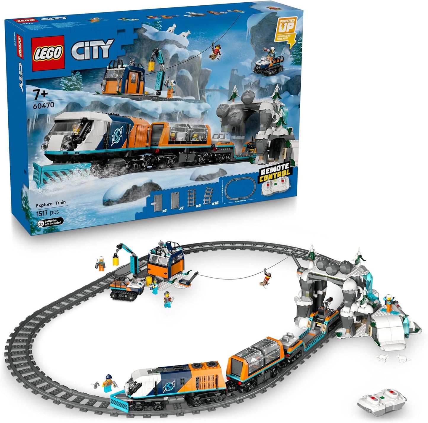 LEGO City Kaşiflerin Kuzey Kutbu Ekspres Treni 60470 - STEM’e İlgi Duyan 7 Yaş ve Üzeri Çocuklar için Yaratıcı ve Eğitici Oyuncak Yapım Seti, Doğum Günü Hediyesi (1517 Parça)