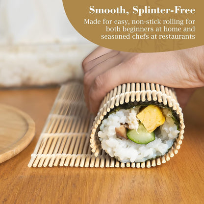 Yuandong Bambu Sushi Sarma Hasırı 24x24 cm | Doğal Bambu Sushi Mat | Sushi Maker için Rulo Sarma Matı | Evde Sushi Yapımı İçin Pratik Mutfak Aleti