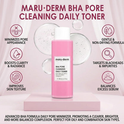 Maruderm Salisilik Asit%2 Tonik – Gözenek Görünümü ve Siyah Nokta Karşıtı Arındırıcı Cilt Bakım Toniği, Niasinamid & Papatya ile, 250 ML