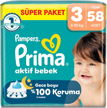Aktif Bebek Süper Paket 3 Beden 58 Adet