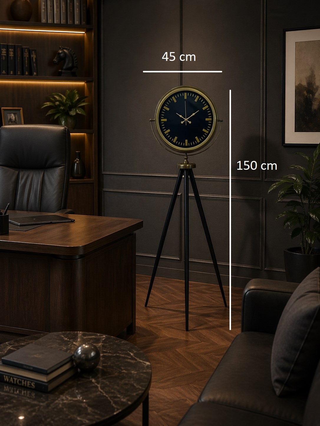 Nostalji Şık Tasarım Tripod Ayaklı Saat