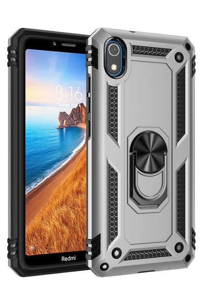 Xiaomi Redmi 7A Kılıf Sofya Yüzüklü Silikon Kapak - Gümüş