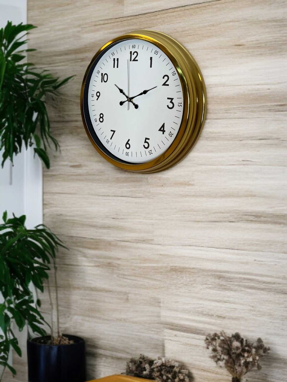 Classic White Gold 40 Cm Metal Duvar Saati