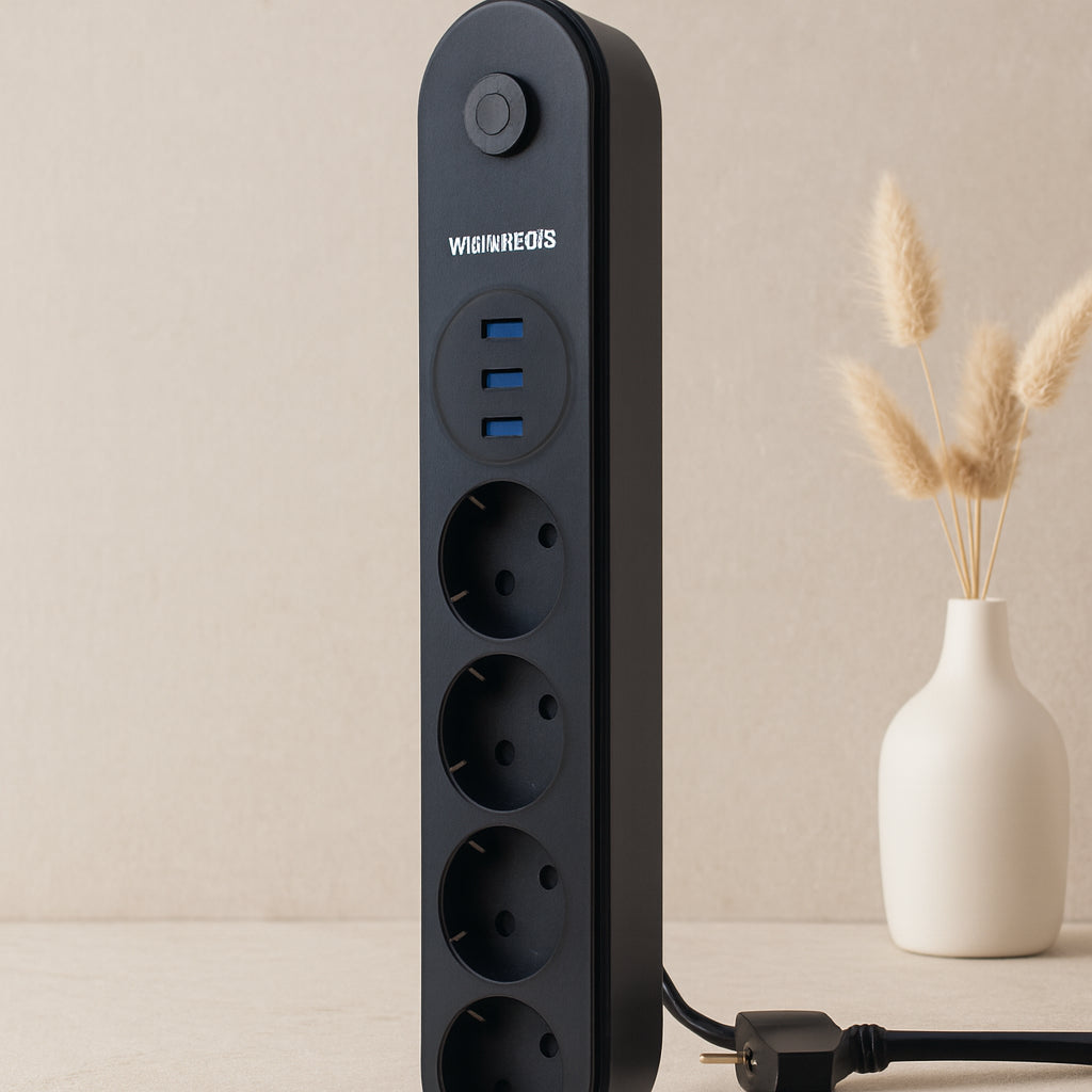 Termal Korumalı Anahtarlı 4'lü Uzatma Kablosu 3 USB 2 m