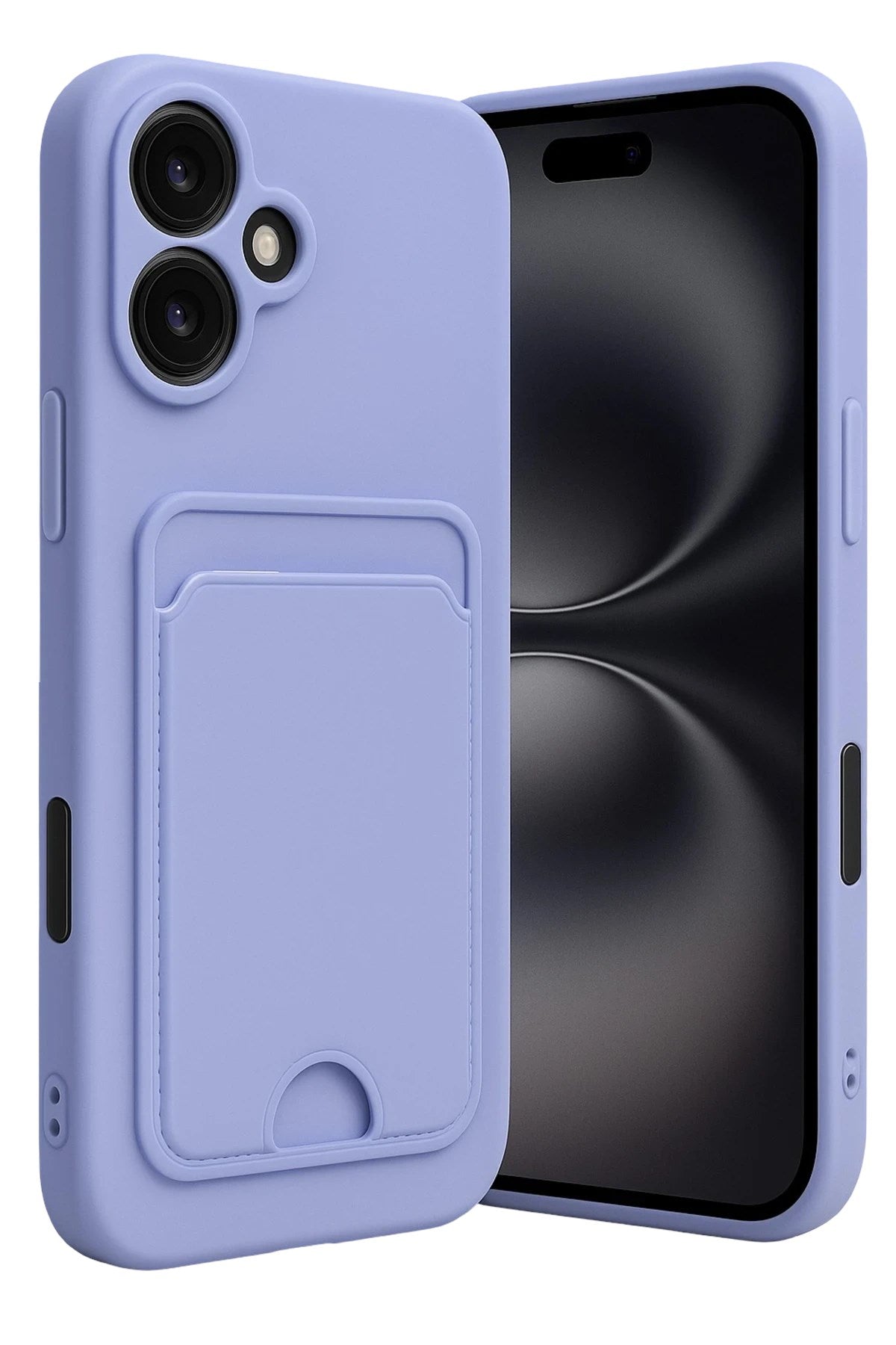 iPhone 16 Kılıf Kelvin Kartvizitli Silikon - Lila