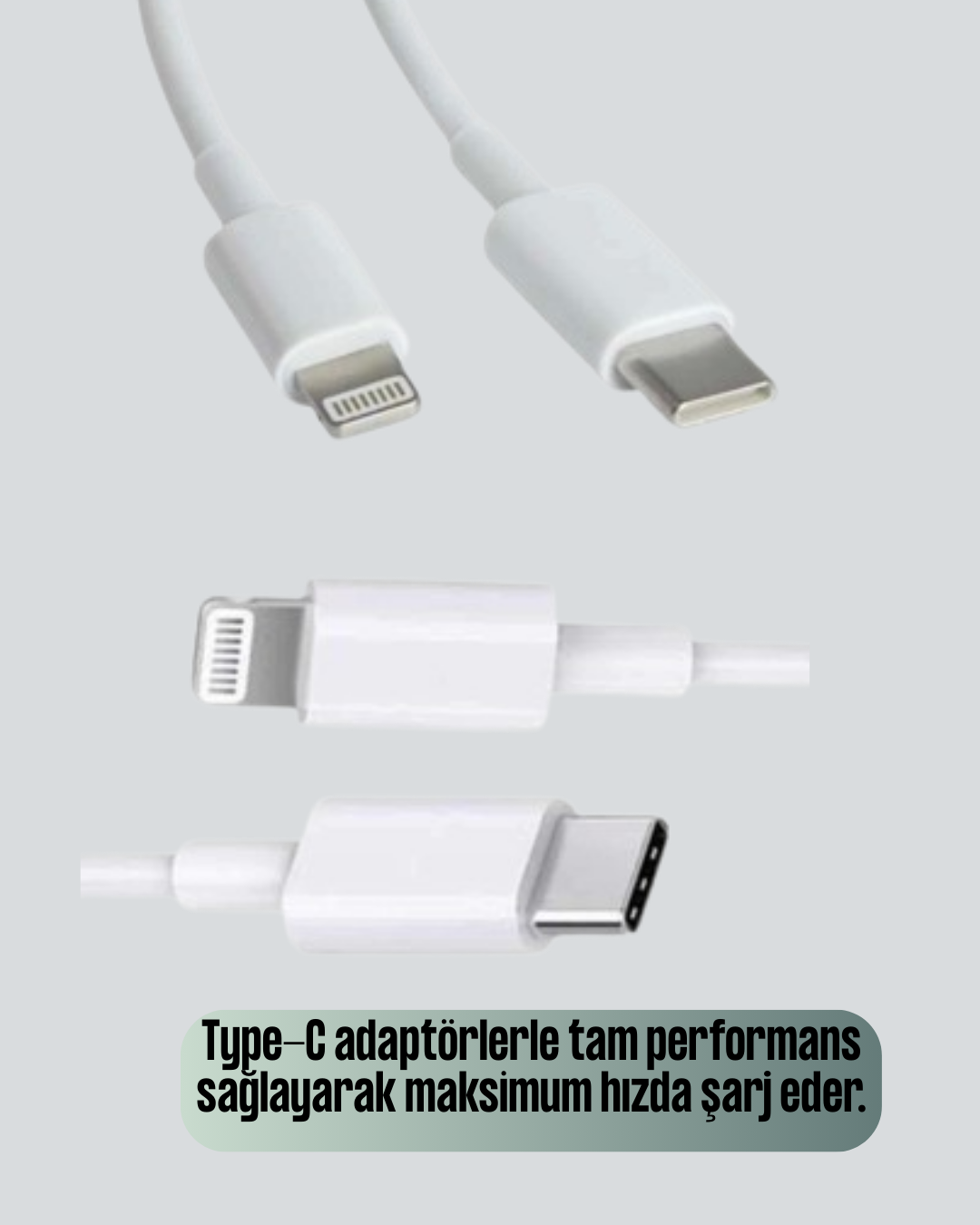Aşırı Şarj ve Pil Koruması ile Akıllı Çipli Lightning Kablo 1.2m