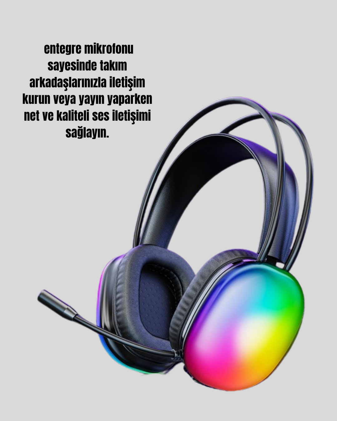 IPX4 Suya Dayanıklı Kablosuz Kulak Üstü Gaming Kulaklık