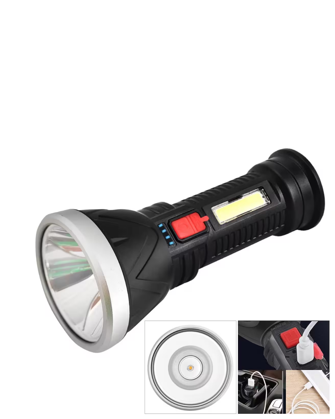 Şarjlı Uzun Menzilli El Feneri 9 LED Dayanıklı ve Güçlü