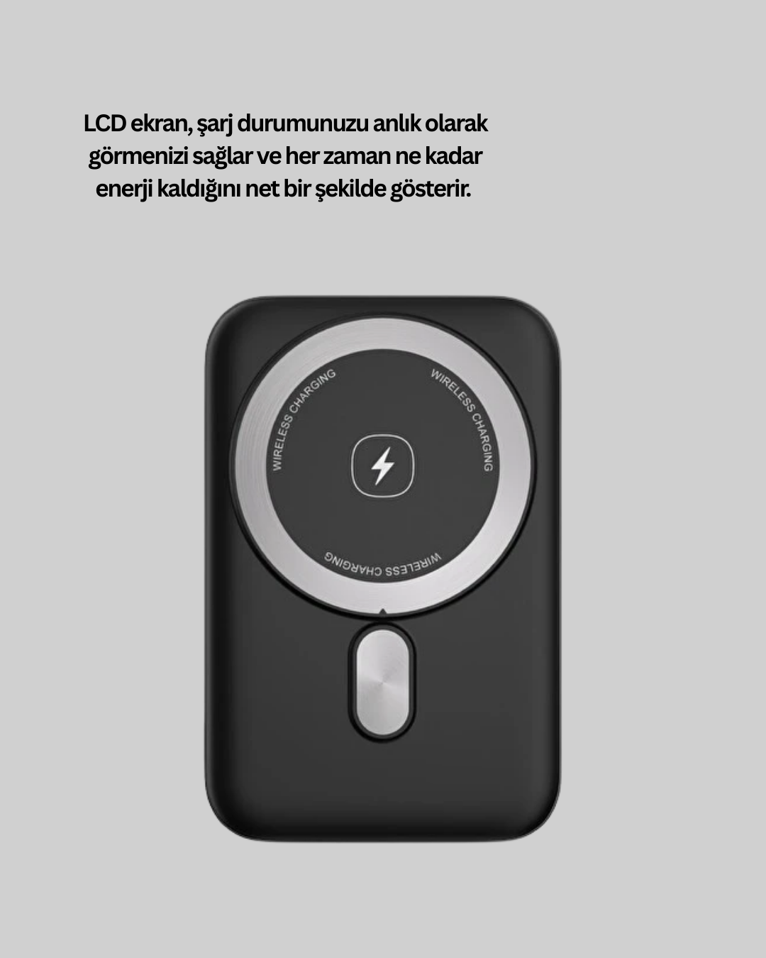 LCD Ekranlı Kablosuz Powerbank Type C ve USB Çıkışlı Yeni Nesil