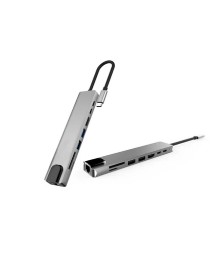 Type C Çoklu Port Hub 8 Port USB HDMI SD Kart Ethernet Adaptör