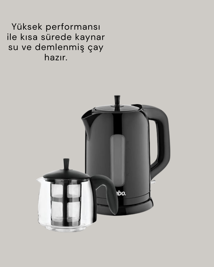 Sıcak Tutma Özellikli 2’si 1 Arada Çay Makinesi ve Su Isıtıcı