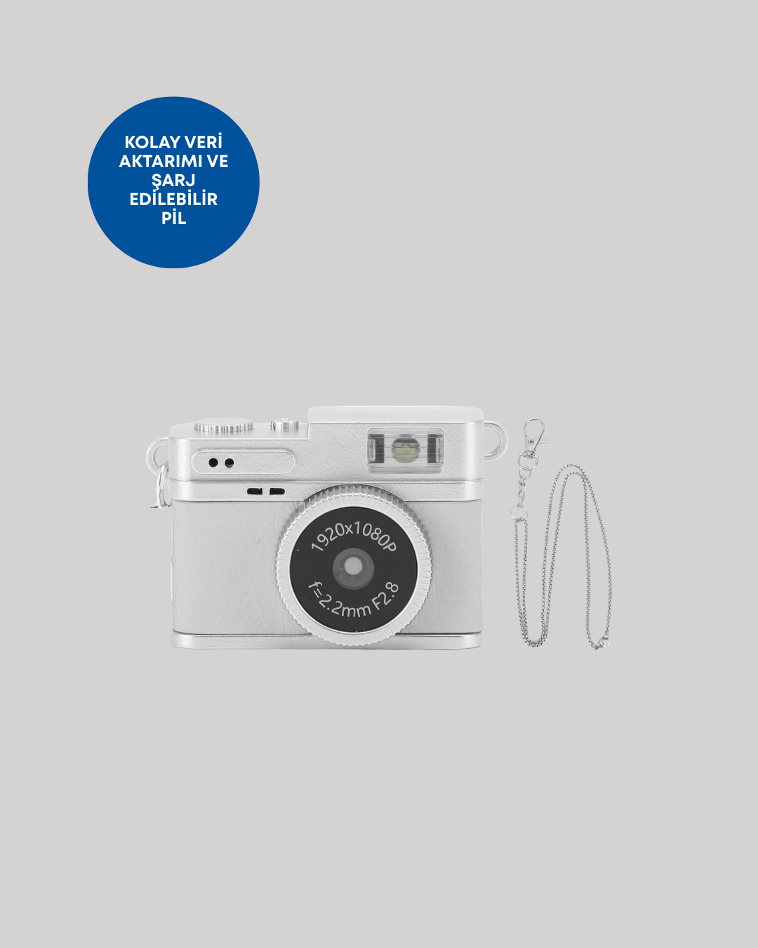 Mini Retro Dijital Kamera 1080P Full HD Dahili 128GB Hafızalı
