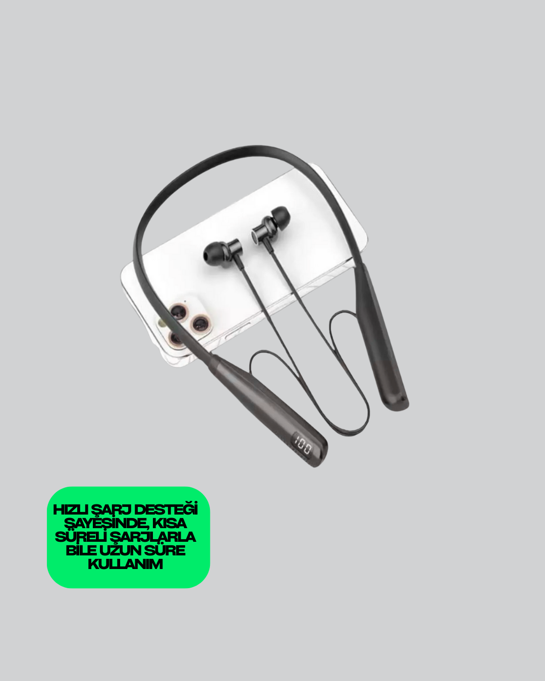 Y12 Bluetooth Boyun Bantlı Kulaklık – 100 Saat Pil, Bluetooth 5.3, Dokunmatik Kontrol