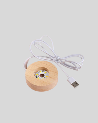 Romantik Kalpli Kristal Cam Küre USB’li Işıklı Dekoratif Obje