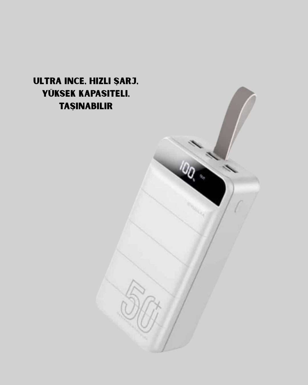 Çoklu Cihaz Uyumlu LED Ekranlı 50000 mAh Powerbank