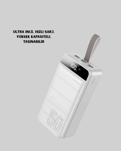 Çoklu Cihaz Uyumlu LED Ekranlı 50000 mAh Powerbank