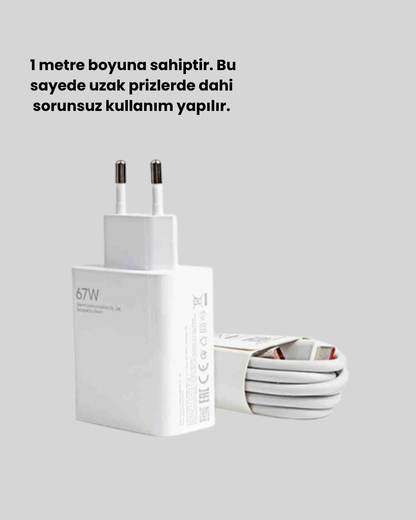 67 Watt Type C Şarj Adaptörü Asus Zenfone 7 8 9 Uyumlu Yeni Nesil