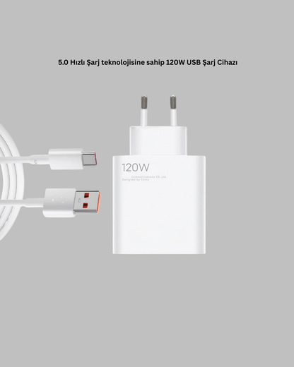 120 Watt Type C Şarj Başlığı Poco X3 X4 X5 Pro Uyumlu