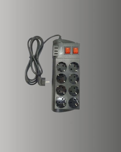 Termal Korumalı 8 Prizli 3 USB’li Uzatma Kablosu Yeni Nesil