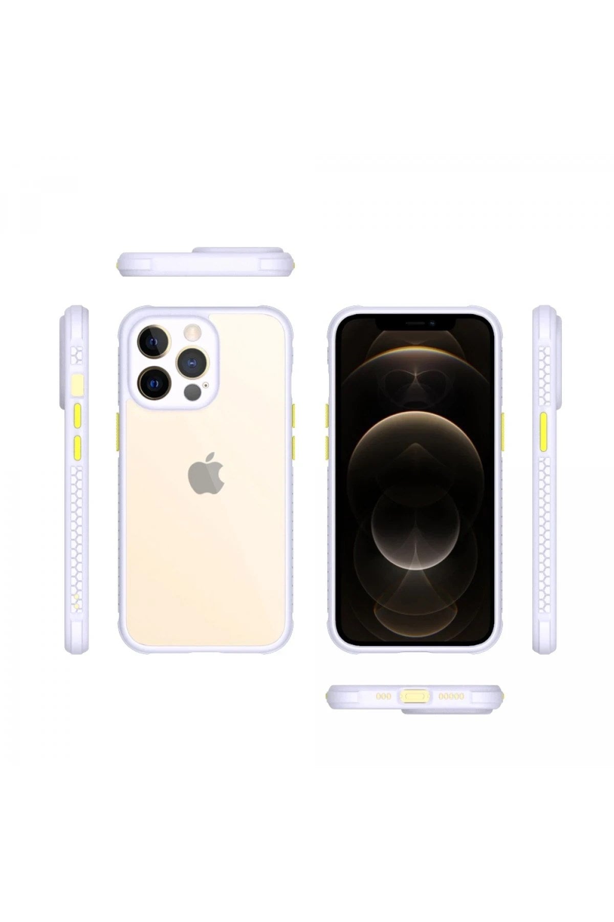 iPhone 13 Pro Kılıf Miami Şeffaf Silikon - Lila