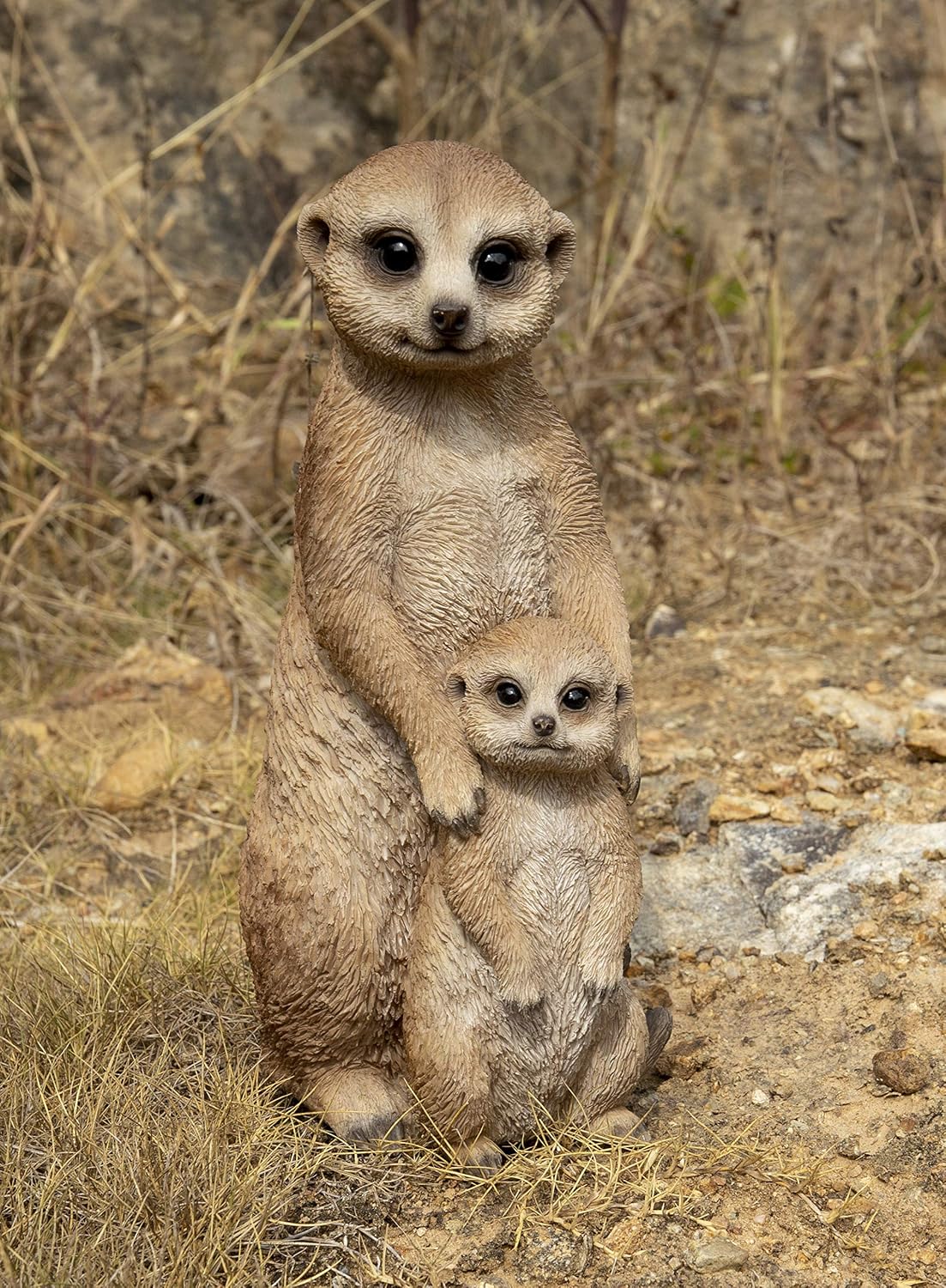 Hi-Line Gift Ltd. Küçük Anne ve Bebek Meerkat, kahverengi