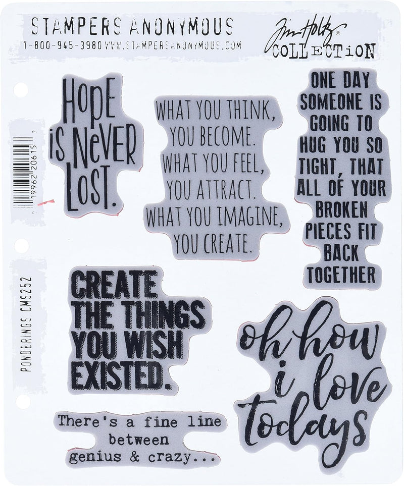 Stampers Anonim CMS252 Ponderings Tim Holtz Yapışkanlı Mühür, 17,8 x 21,6 cm, Şeffaf