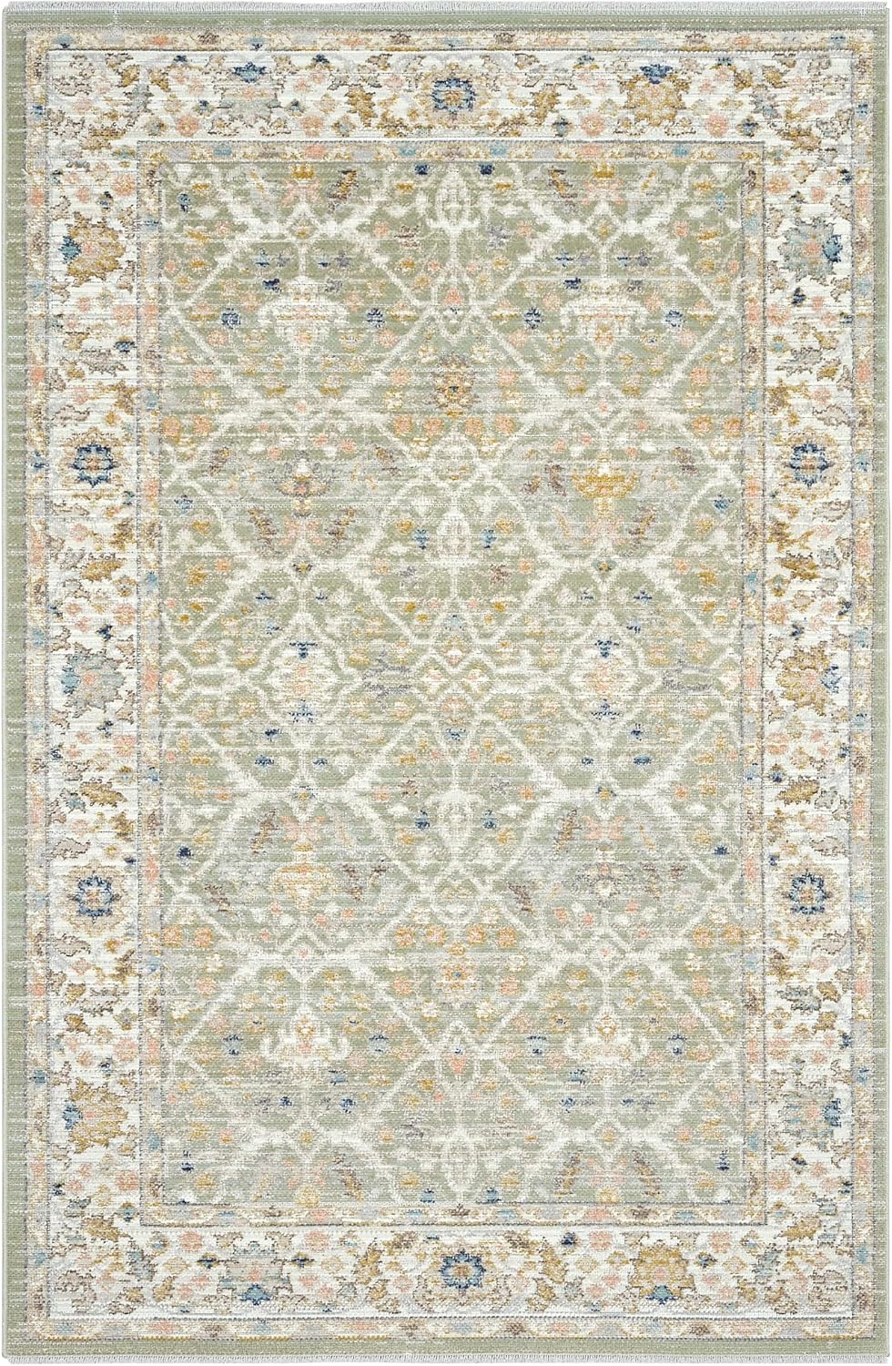 Cool Halı Zaraf Mint Yeşil Halı Etnik Desen İnce Eskitme Vintage Halı Oturma Odası Salon Yazlık Halı
