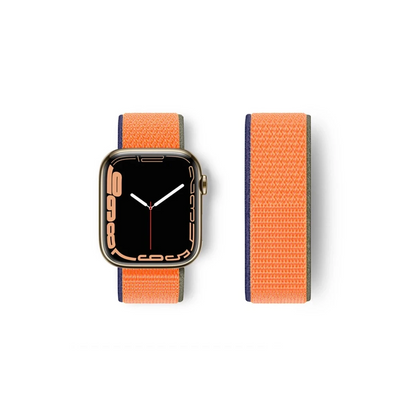Apple Watch 42mm Hasırlı Cırtcırtlı Kordon - Turuncu