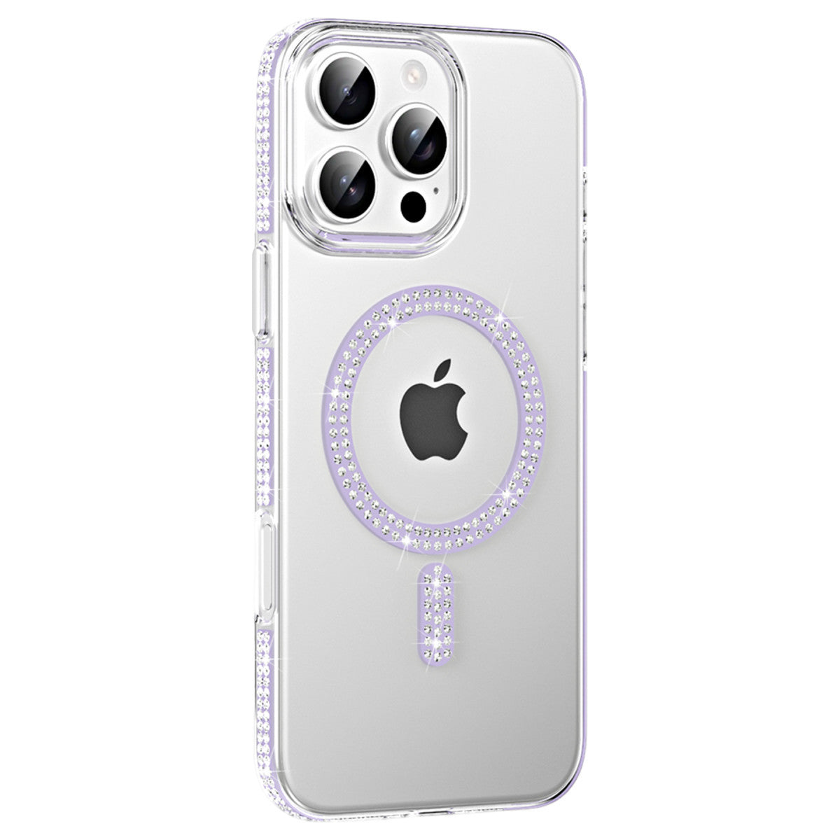 iPhone 16 Pro Move Taşlı Magsafe Kapak - Lila