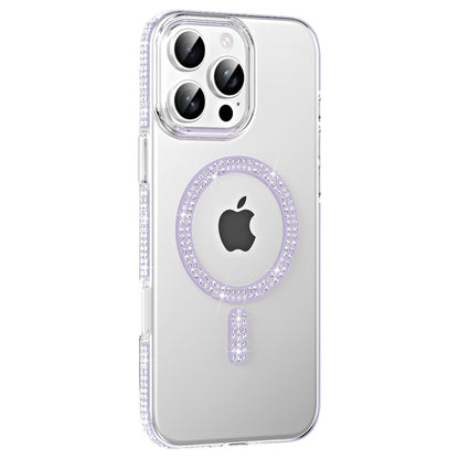 iPhone 16 Pro Move Taşlı Magsafe Kapak - Lila