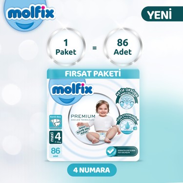 Premium Ultra Fırsat Paketi 4 Beden Bebek Bezi 86 Adet