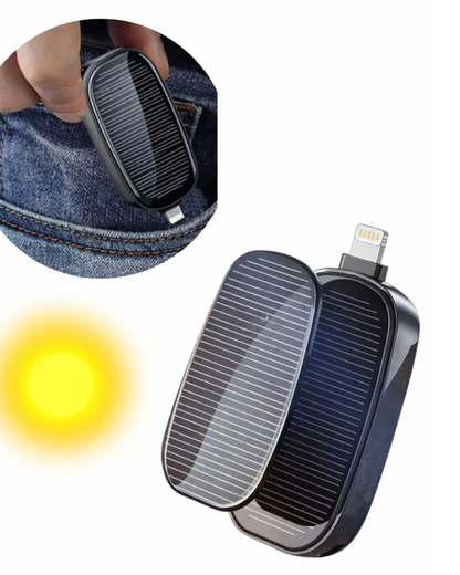 Mini Güneş Enerjili Powerbank Cep Tipi Acil Şarj Cihazı