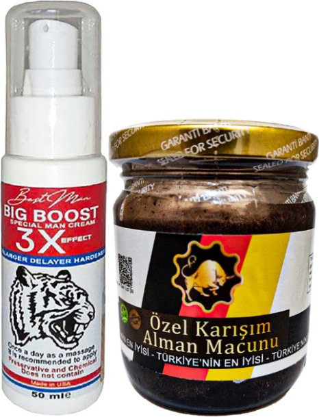 Bigboost Erkek Uzun-Kalın-Sert- Bakım Kremi 50 ml + 240GR Alamn Macunu