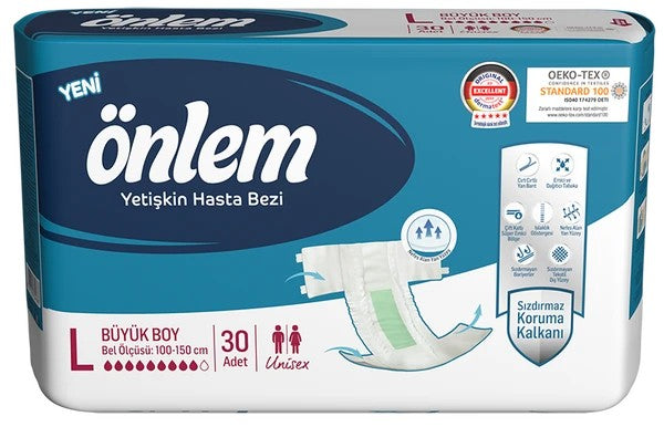 Belbantlı Yetişkin Hasta Bezi - L - 120 Adet, 4 Paket