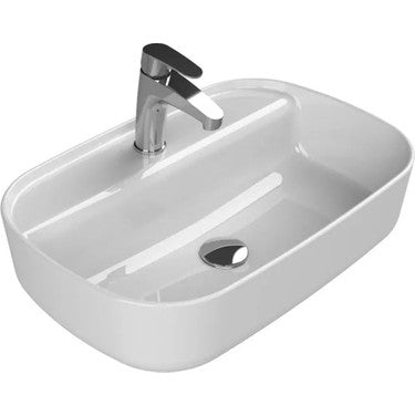 60 cm Beyaz Tezgah Üstü Lavabo, Seramik Modern Tasarım