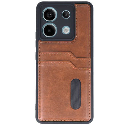 Redmi Note 13 Pro 5G Kılıf Sara Kartvizitli Deri Kılıf - Taba