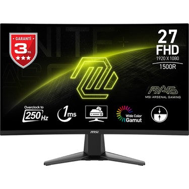 27 inç FHD 250Hz Curve Gaming Monitör, Hızlı Tepki