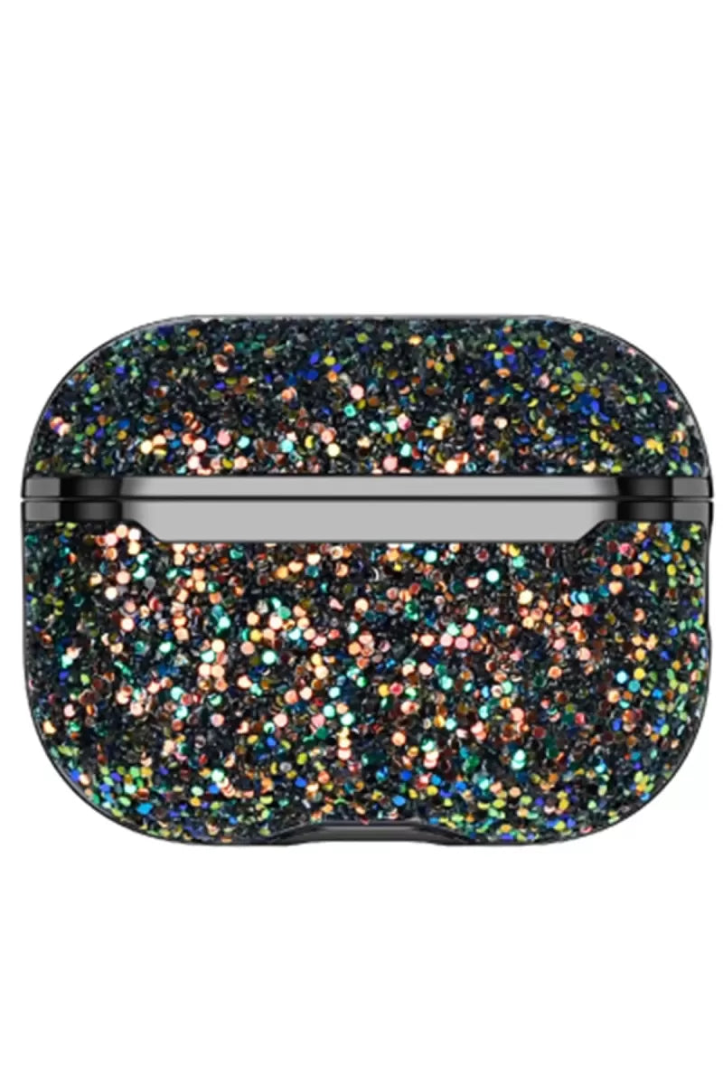 Airpods 3 (3.nesil) Bright Simli Airpods Kapak - Siyah