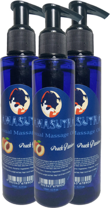 Kamasutra Şeftali Aromalı Vücut Masaj Yağı Peach Flavored Massage Oil 125 ml 3 Adet