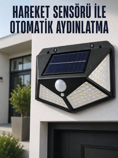 Hareket Sensörlü Güneş Enerjili Duvar Lambası Dış Mekan İçin Güçlü LED Aydınlatma