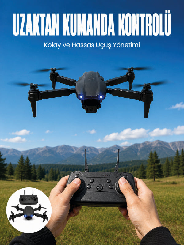 4K HD Kameralı Katlanabilir Drone Sabit Yükseklik Destekli Uzaktan Kumandalı Drone