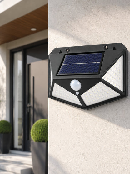 Hareket Sensörlü Güneş Enerjili Duvar Lambası Dış Mekan İçin Güçlü LED Aydınlatma