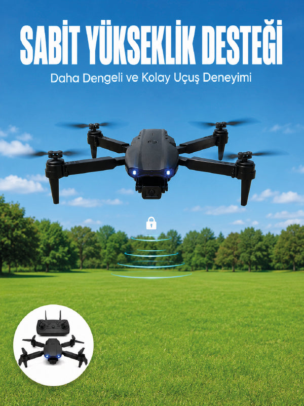 APP Kontrollü Mini Drone 4K HD Kamera, 360° Takla ve Katlanabilir Tasarım