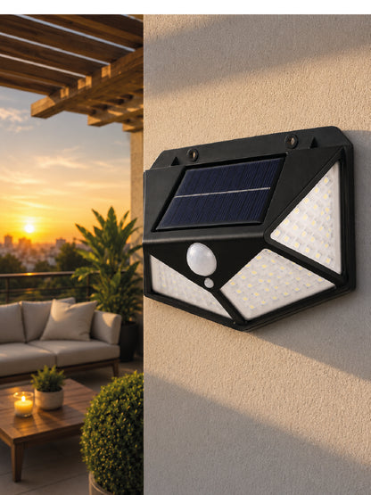 Hareket Sensörlü Güneş Enerjili Duvar Lambası Dış Mekan İçin Güçlü LED Aydınlatma