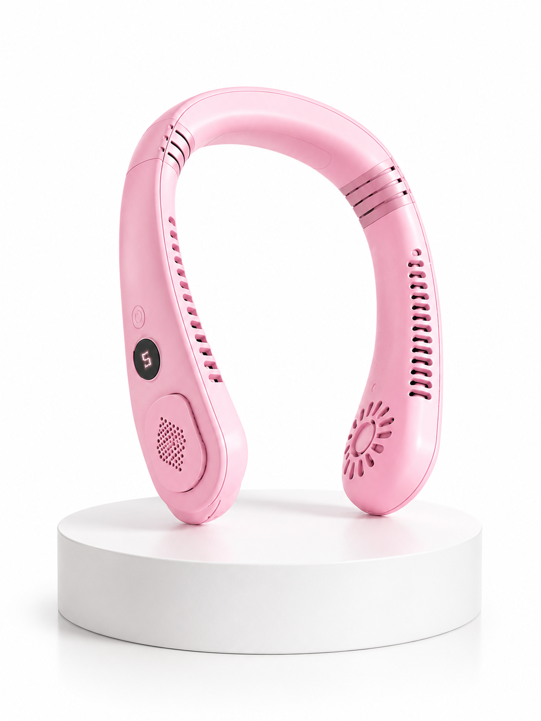 Pembe Boyun Tipi Fan USB Şarjlı Hafif Tasarım Güçlü Hava Üflemeli Serinletici