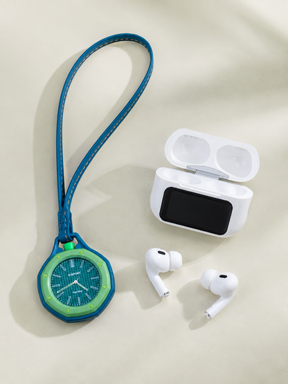 Bluetooth 5.4 Kablosuz Kulaklık Yeşil Askılı Analog Charm Saat İkili Set