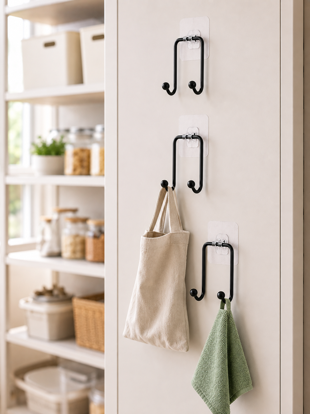 3 Adet Yapışkanlı Duvar Askısı Çok Amaçlı Pratik Askılık Seti